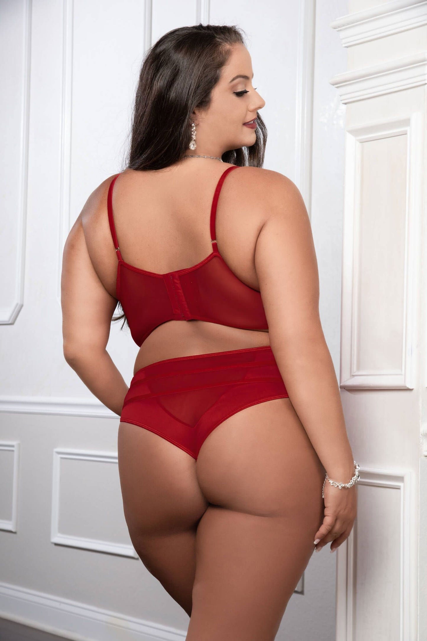 2pc Satin Bra and High Waist Panty Sets - Permissive -