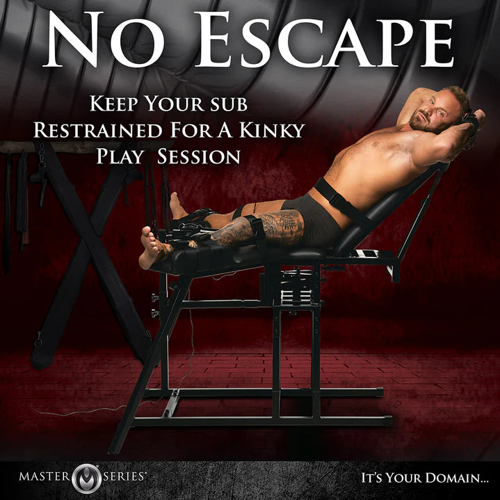 Master Series Leg Spreader Obedience Chair with Sex Machine - Permissive -
