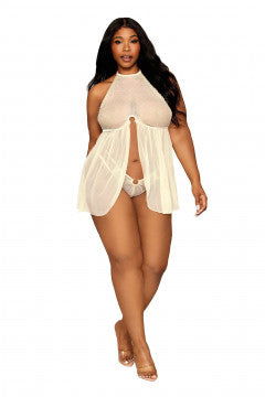 Babydoll and G-String - Queen Size - Daffodil - Permissive -