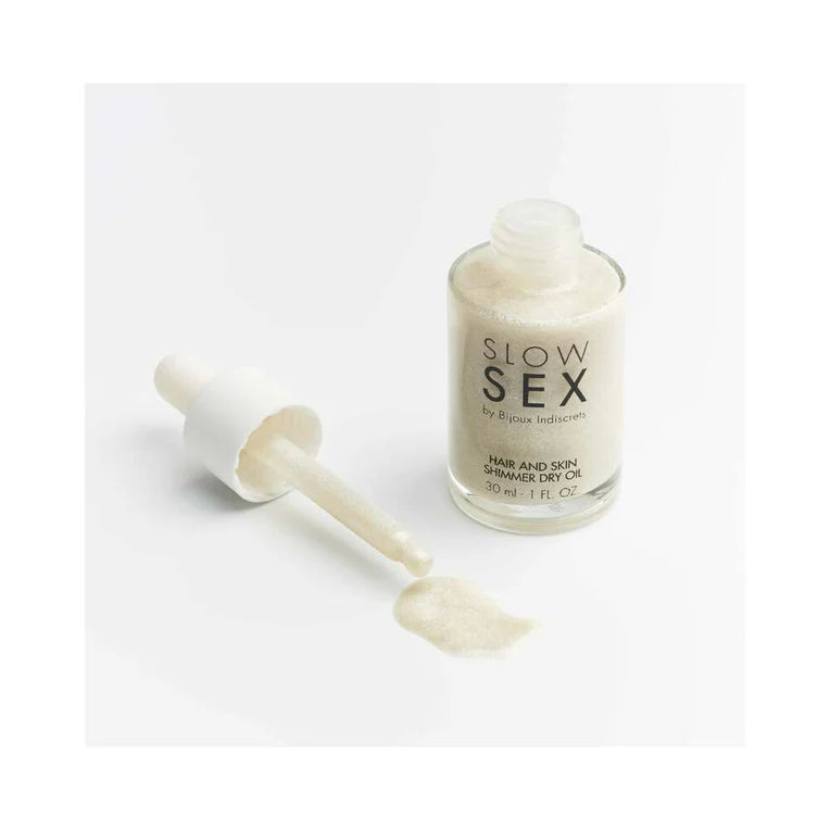 Bijoux Indiscrets Slow Sex Hair & Skin Shimmer Dry Oil 1 oz. - Permissive -