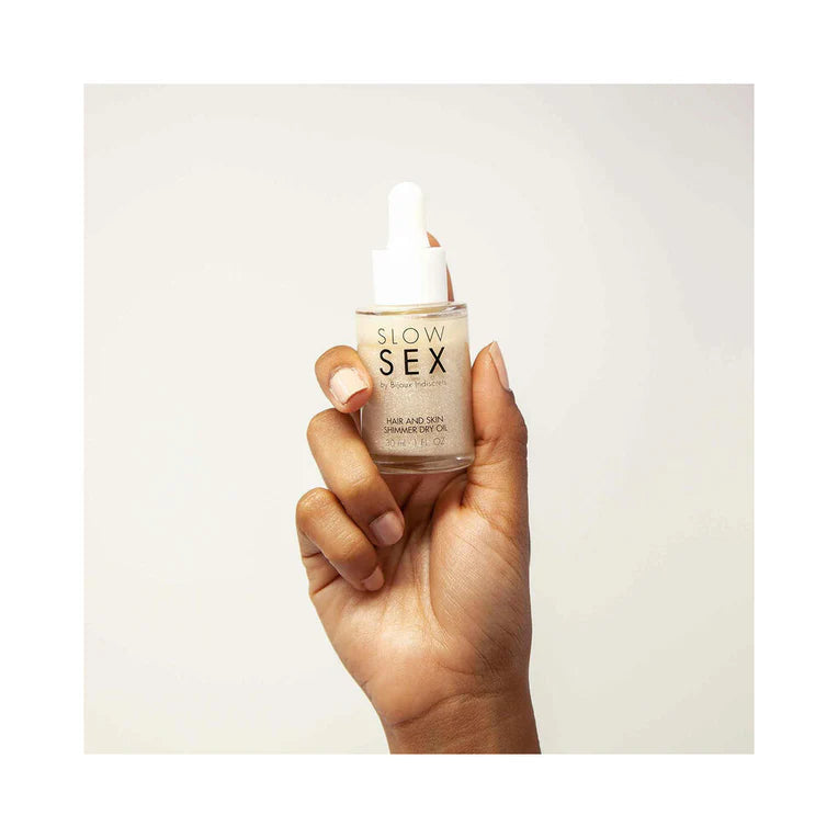 Bijoux Indiscrets Slow Sex Hair & Skin Shimmer Dry Oil 1 oz. - Permissive -