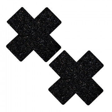 Black Malice Glitter I Heart U Nipztix Pasties - Permissive -