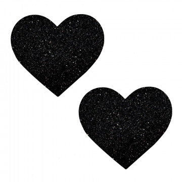 Black Malice Glitter I Heart U Nipztix Pasties - Permissive -