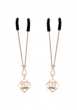Brat Charmed Nipple Clamps - Rose Gold - Permissive -