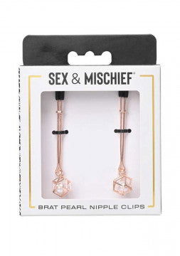 Brat Charmed Nipple Clamps - Rose Gold - Permissive -