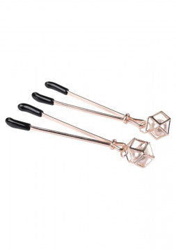Brat Charmed Nipple Clamps - Rose Gold - Permissive -