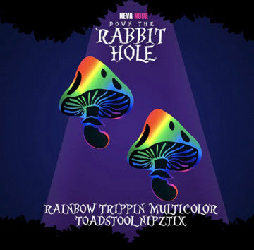 Rainbow Trippin' Psychedelic Toadstool Nipple Cover Pasties - Permissive -