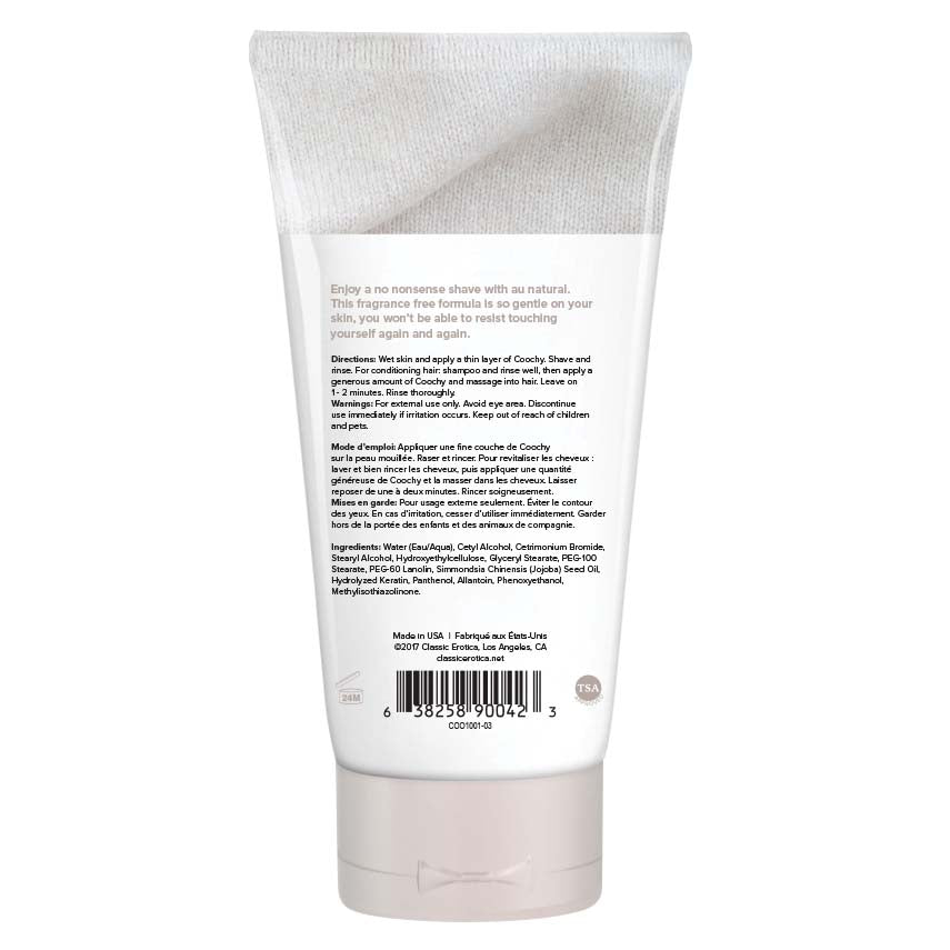 Coochy Shave Cream - Au Natural - 3.4 Oz - Permissive -