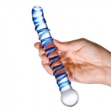 Mr. Swirly 6.5 Inch G-Spot Glass Dildo - Permissive -