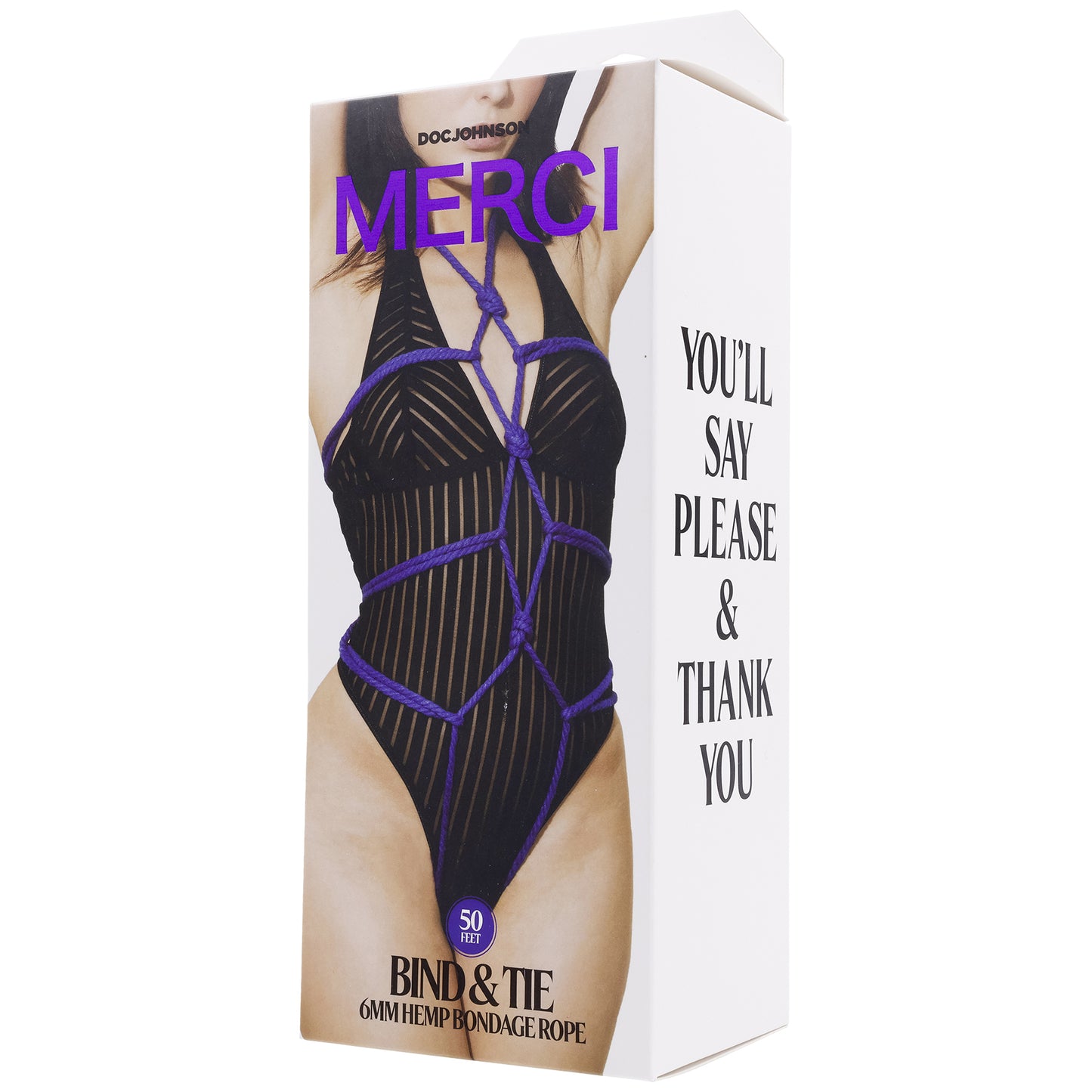 Merci - Bind and Tie - 6mm Hemp Bondage Rope - 30 Feet - Black - Permissive -