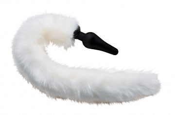 White Fox Tail Anal Plug and Ears Set - Permissive -