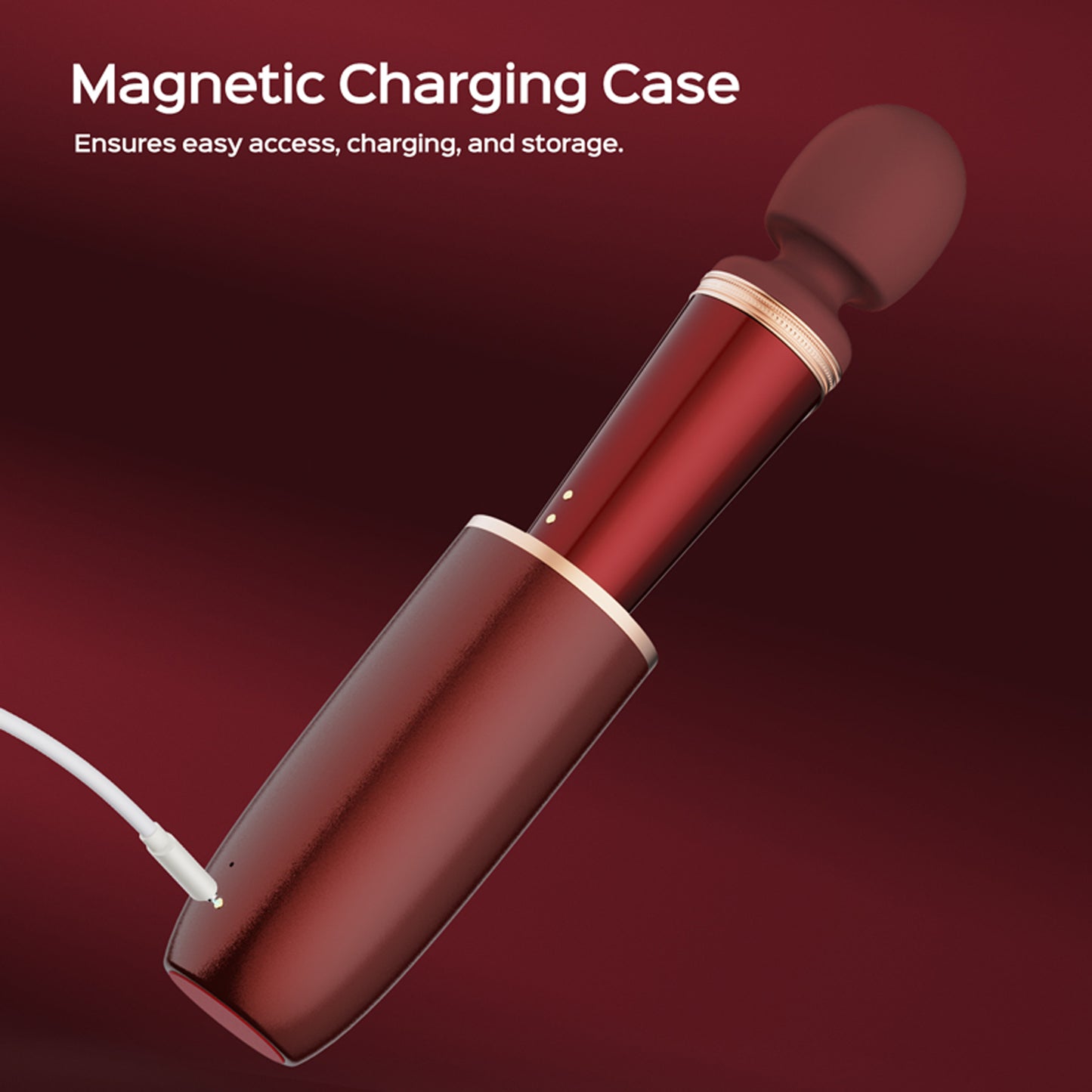 Stormi - Powerful Wand Massager - Red Wine - Permissive -