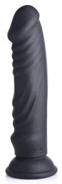 E-Stim and Vibrating Dildo With Remote - Black - Permissive - Dildo