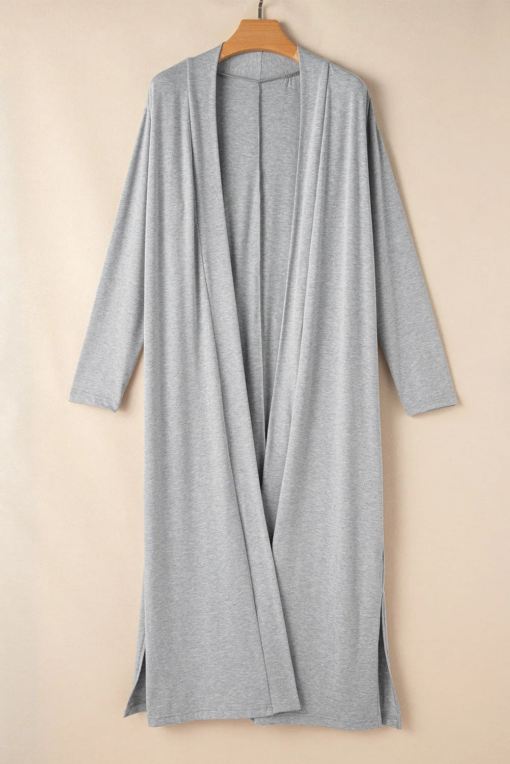 Open Front Long Sleeve Cardigan and Pants Lounge Set - Permissive -