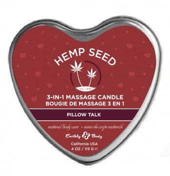 Hemp Seed 3-in-1 Heart Shaped Candles - Permissive -