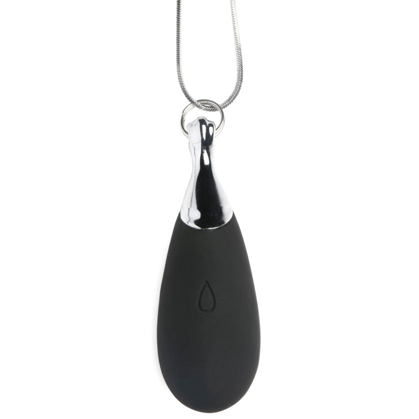10x Vibrating Silicone Teardrop Necklace - Black - Permissive - 