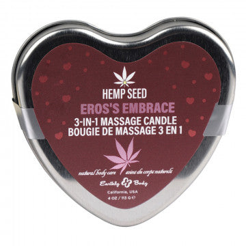 Hemp Seed 3-in-1 Heart Shaped Candles - Permissive - 