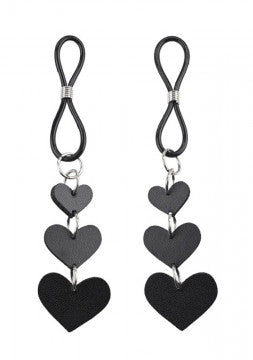 Heart Nipple Ties - Black - Permissive - nipple