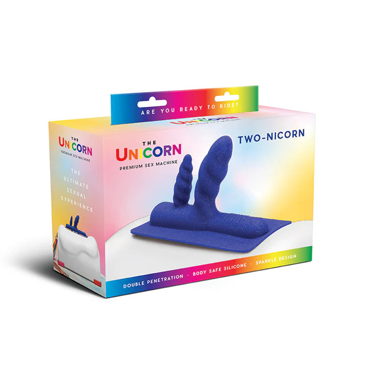 The Unicorn Two-Nicorn Textured Double Penetration Silicone Attachment - Permissive - BDSM & Fetish