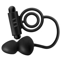 Silicone Anal Plug with Vibrating C-Ring