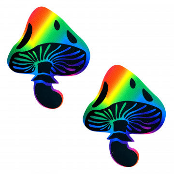 Rainbow Trippin' Psychedelic Toadstool Nipple Cover Pasties - Permissive - nipple