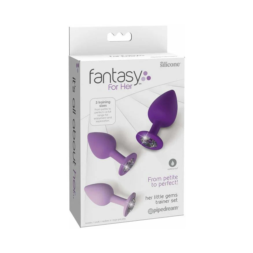 Fantasy For Her 3-Piece Silicone Her Little Gems Trainer Plug Set-Purple