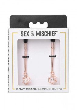 Brat Charmed Nipple Clamps - Rose Gold - Permissive - 