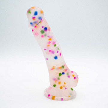 Cock-a-Palooza Confetti Silicone Suction Dildo - Permissive - Dildo