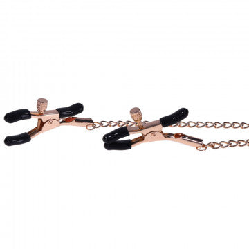 Brat Charmed Nipple Clamps - Rose Gold - Permissive - 