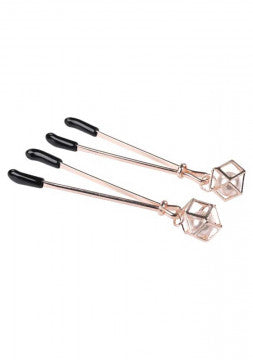 Brat Charmed Nipple Clamps - Rose Gold - Permissive - 