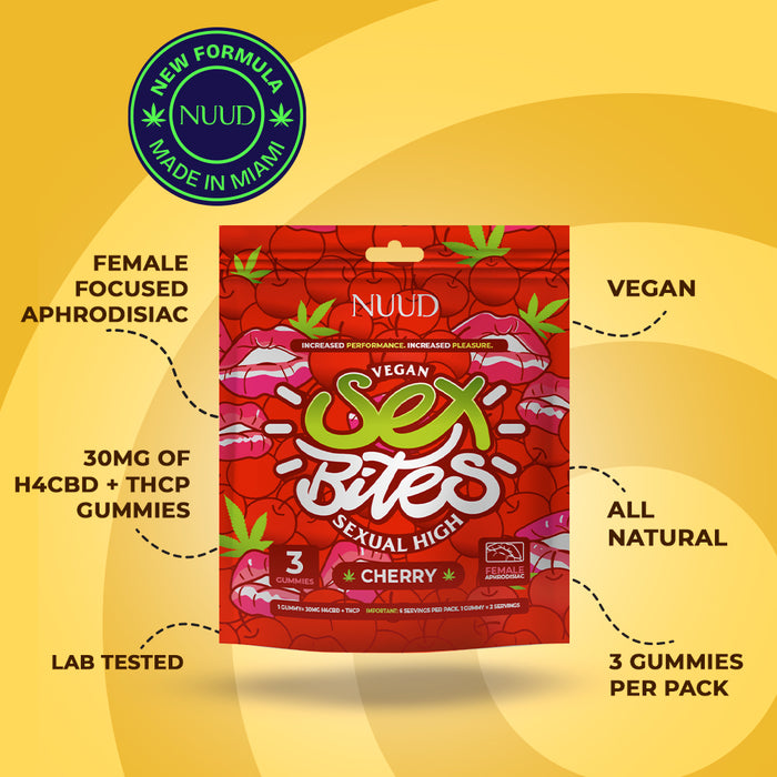 NUUD Sex Bites Female Aphrodisiac Gummies Cherry - Permissive - 