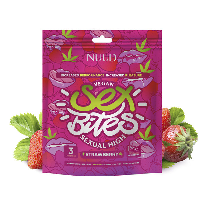 NUUD Sex Bites Female Aphrodisiac Gummies Strawberry - Permissive - Edible