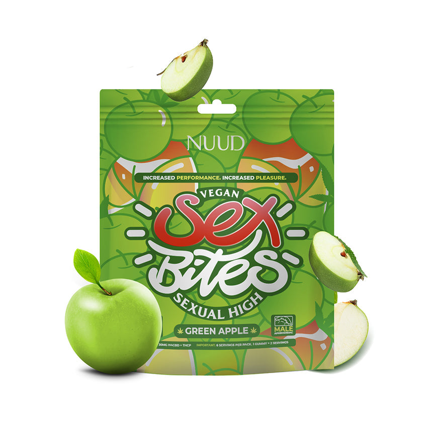 NUUD Sex Bites Male Aphrodisiac Gummies Sour Apple - Permissive - Edible