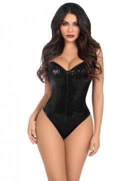 Sequin Bodysuit - Black - Permissive - Lingerie & Bodywear