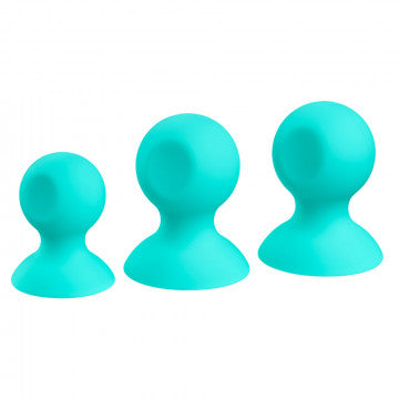 Cloud 9 Health and Wellness Nipple and Clitoral Massager Suction Set - Teal - Permissive - nipple