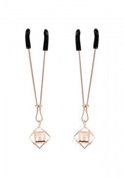 Brat Charmed Nipple Clamps - Rose Gold - Permissive - nipple