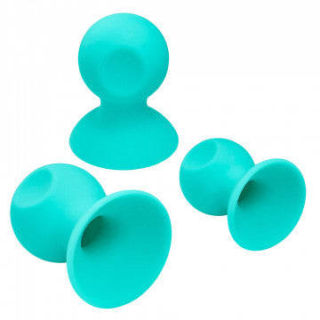 Cloud 9 Health and Wellness Nipple and Clitoral Massager Suction Set - Teal - Permissive - 