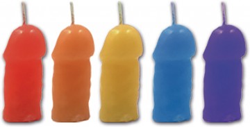 Rainbow Pecker Party Candles - 5 Pack - Permissive - Candles