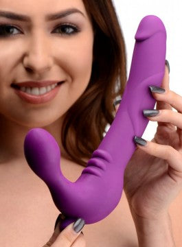 Royal Revolver Vibrating Strapless Strap- on Dildo - Purple - Permissive - 