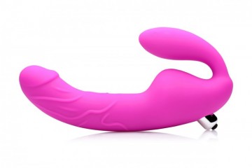 Royal Rider Vibrating Strapless Strap- on Dildo - Pink - Permissive - Dildo