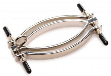 Pussy Tugger Adjustable Pussy Clamp With Leash -  Silver - Permissive - 